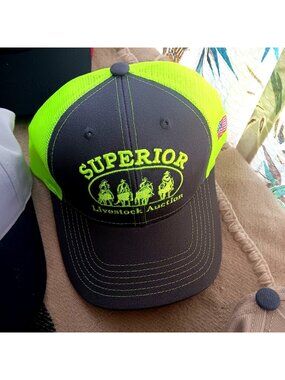 Set Of 6 Caps Hats Ranch Swag Farm Livestock Embroidered Logo Mesh